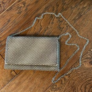 Blush evening purple iridescent beaded small crossover purse